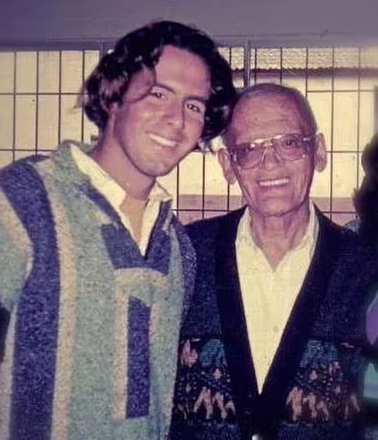 Gustavo Plaza with Father César Dávila